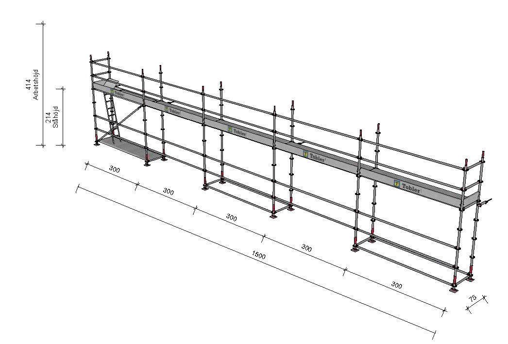 Modulställning stål 15x4m 1 Modulställning i stål 15x4m