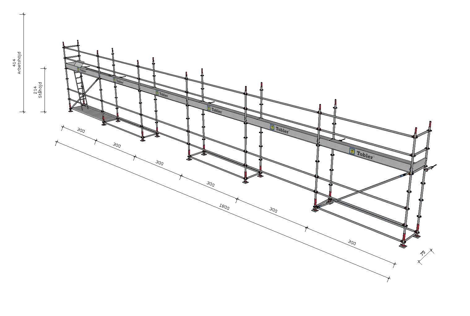 Modulställning stål 18x4m 1 Modulställning i stål 18x4m