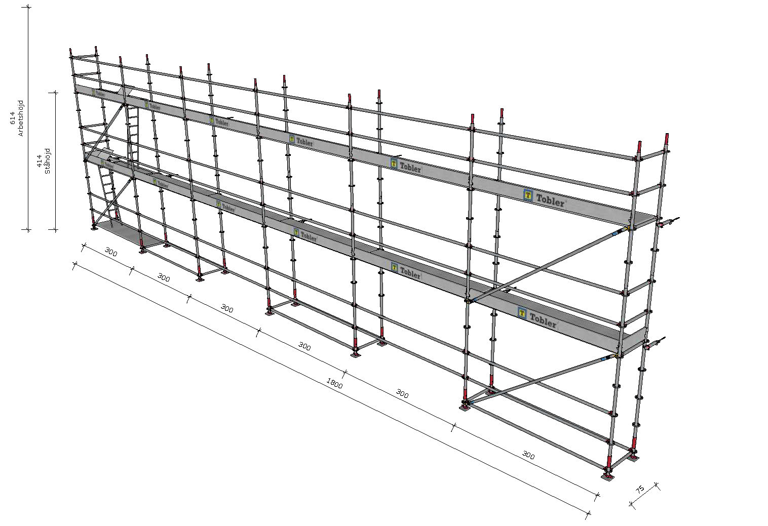 Modulställning stål 18x6m 1 Modulställning i stål 18x6m
