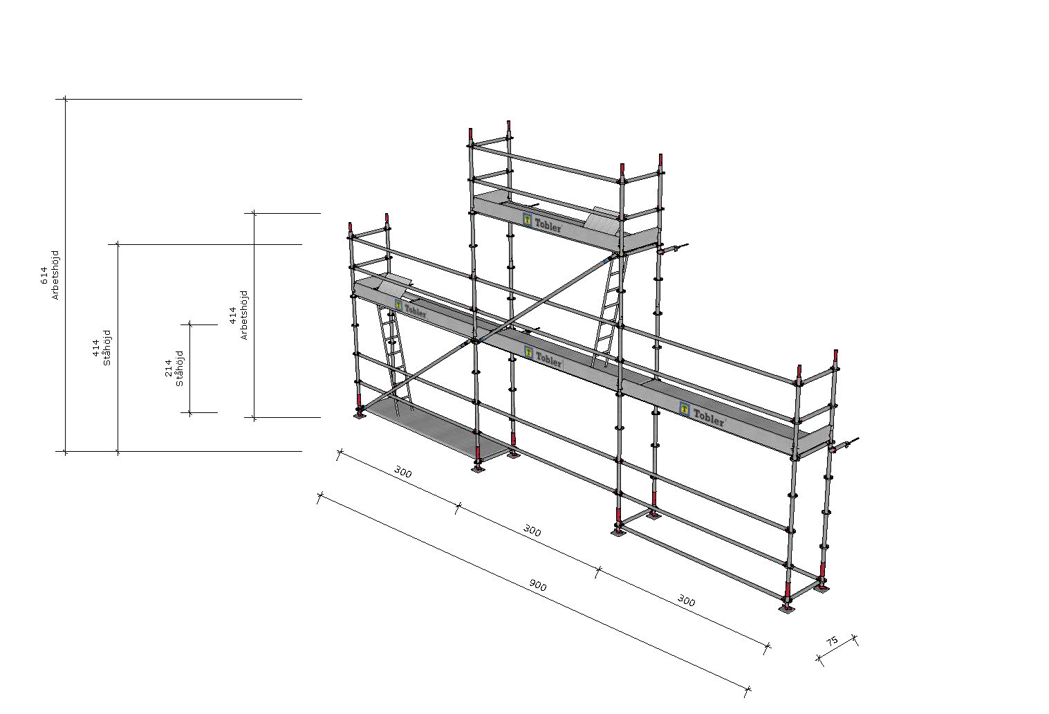 Modulställning stål 9x4m+gaveltopp 1 Modulställning i stål 9x4m+gaveltopp
