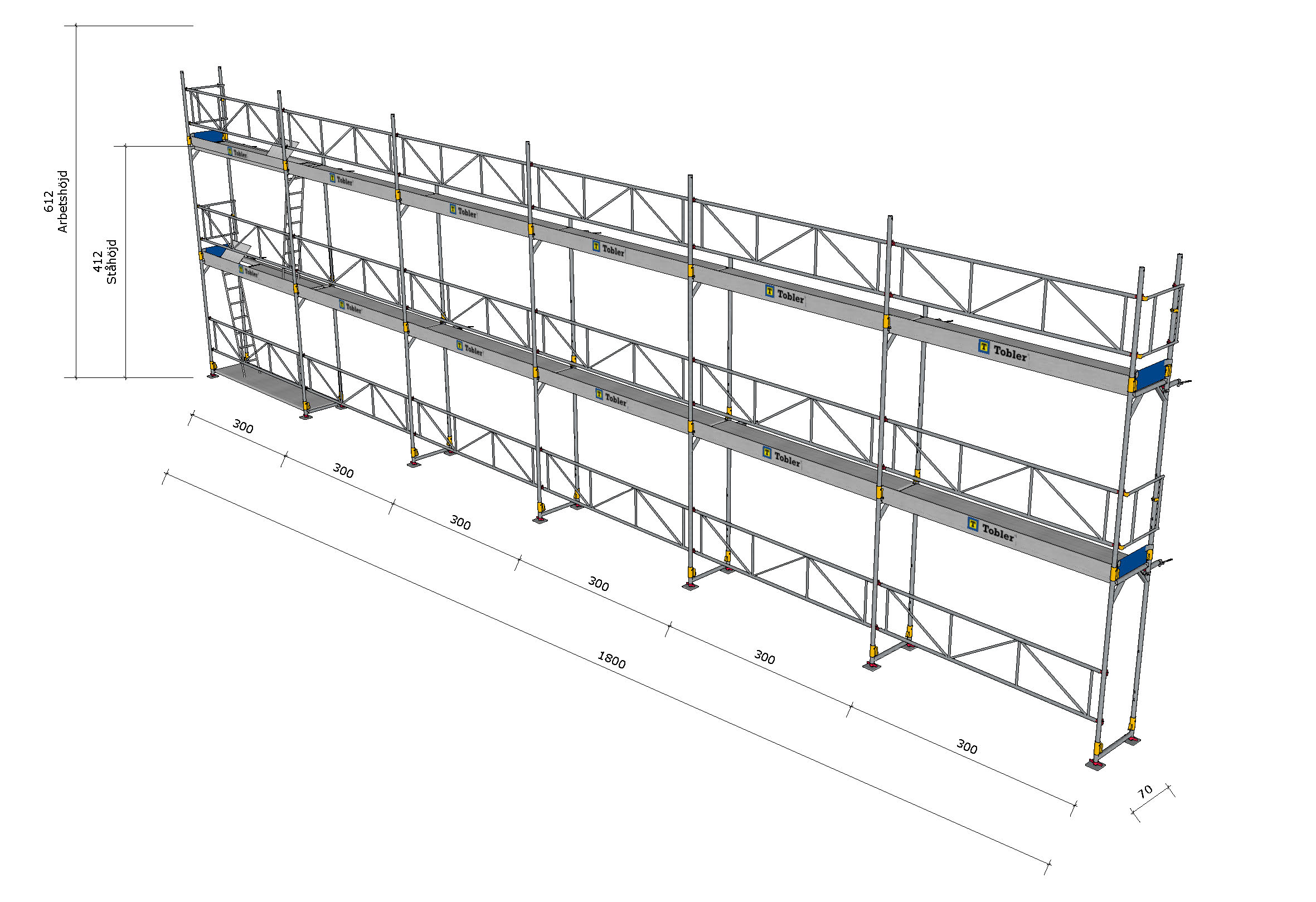 Ramställning Alu, 18x6m 1 Ramställning i Stål