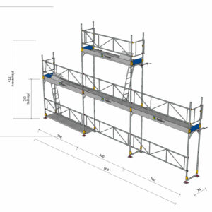 Ramställning Stål, 9x4m + gaveltopp